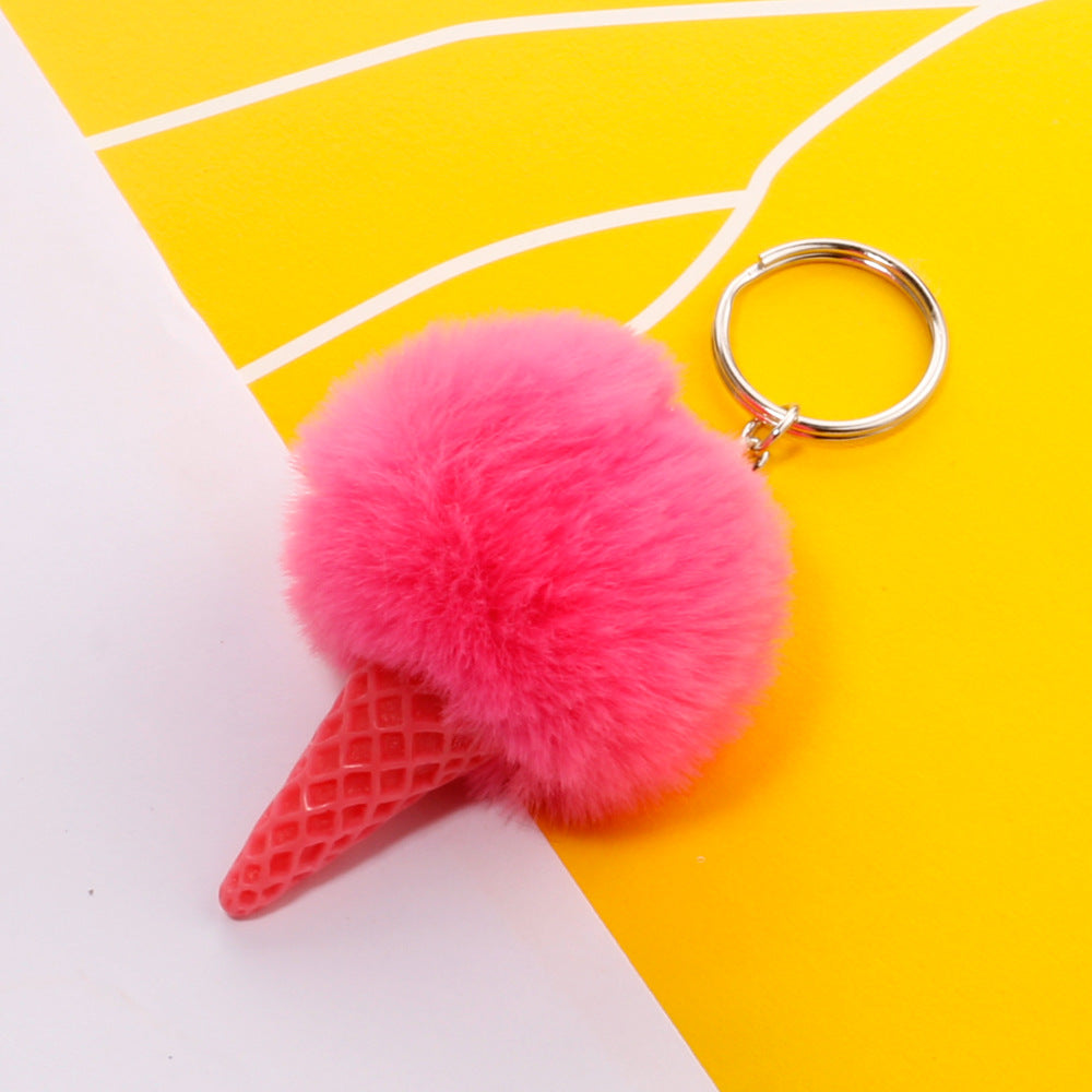 Wholesale Ice Cream Ball Simulation Ice Cream Cone Bag Keychains
